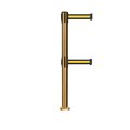 Montour Line Stanchion Dual Belt Barrier Fixed Base Sat.Brass Post 9ft.Bk/Y H Belt MX630DF-SB-BYH-90